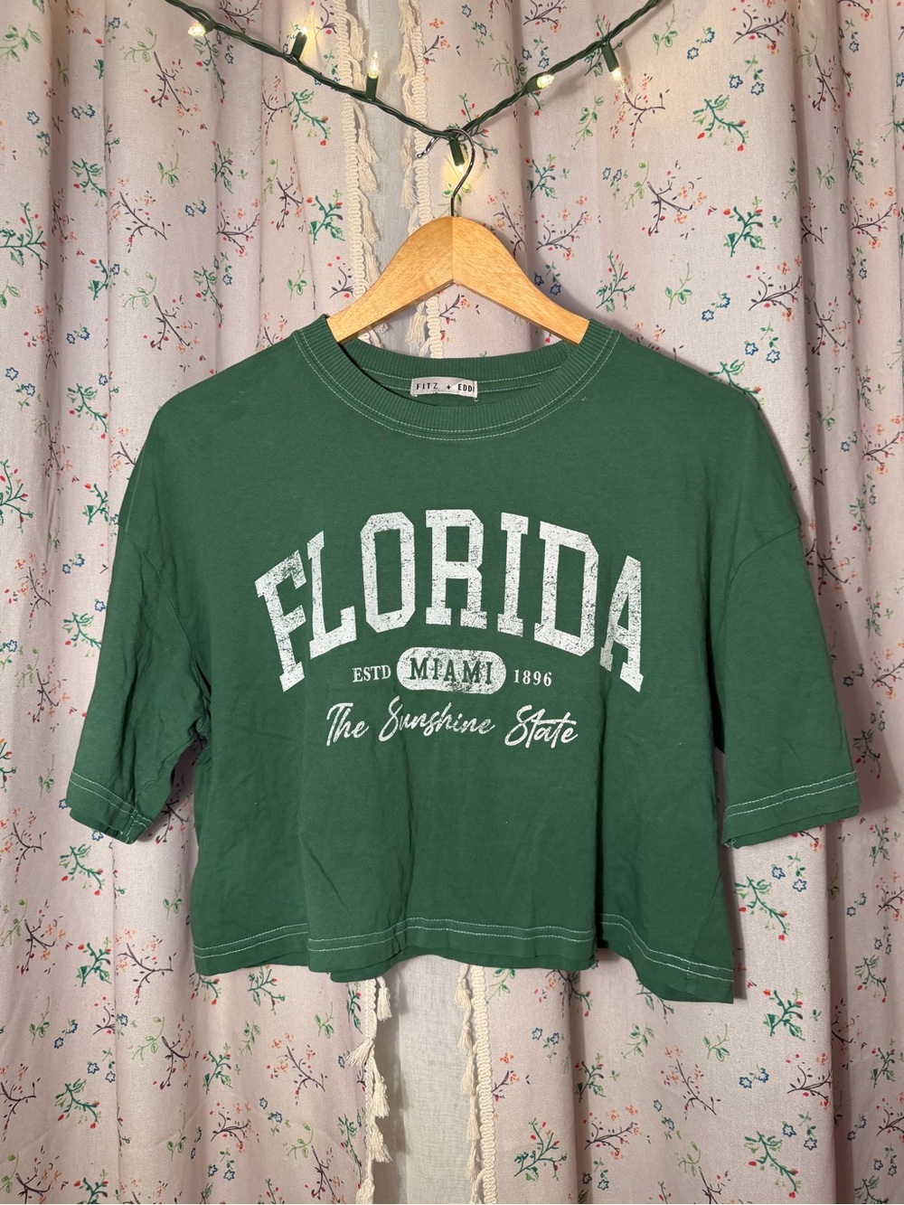 Green "Florida" Cropped Tee